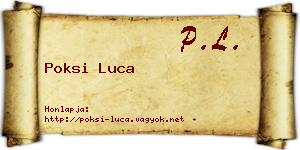 Poksi Luca névjegykártya